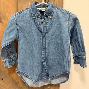 Gently worn Boys button down Kitestrings denim shirt